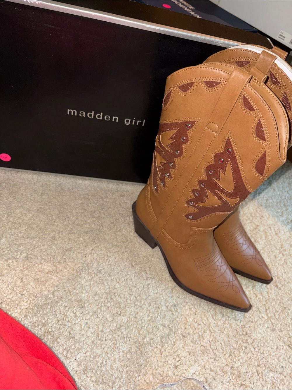 Madden Girl Western Detailed Heeled Boots